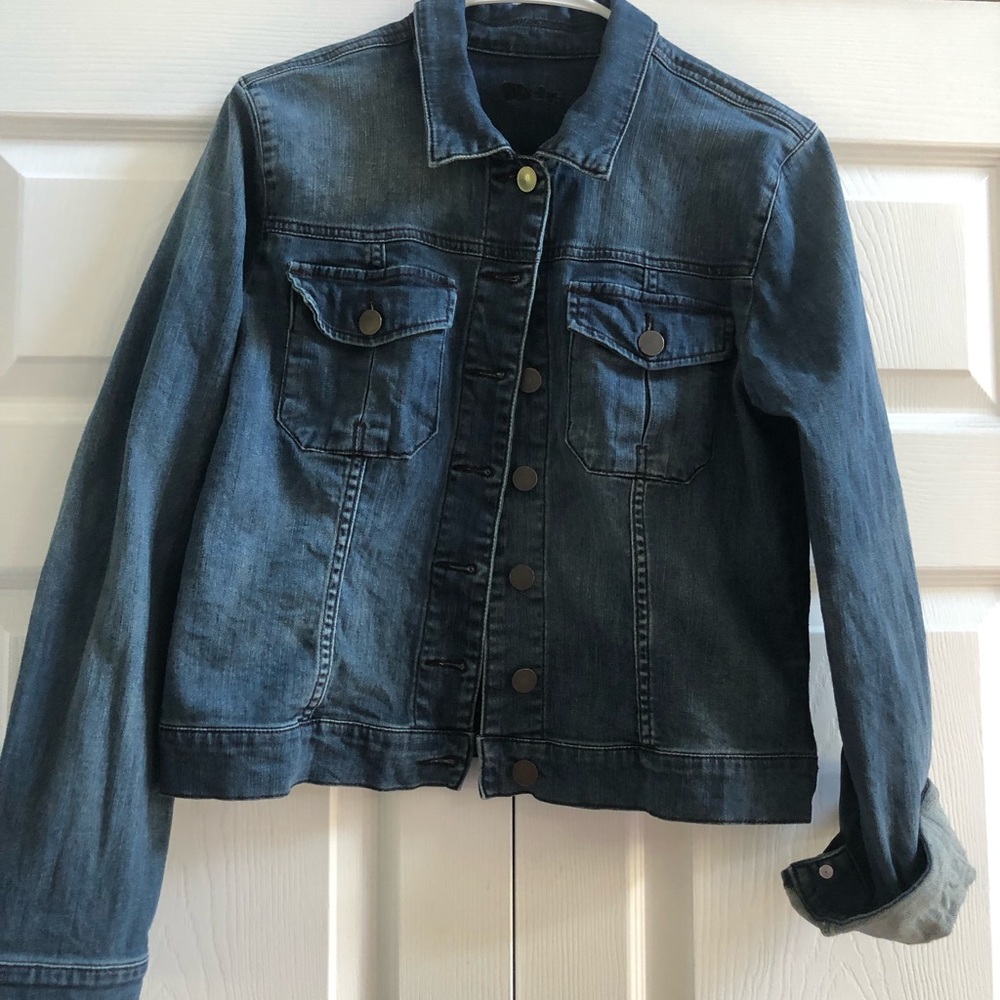 Kut cropped stretch denim jacket
